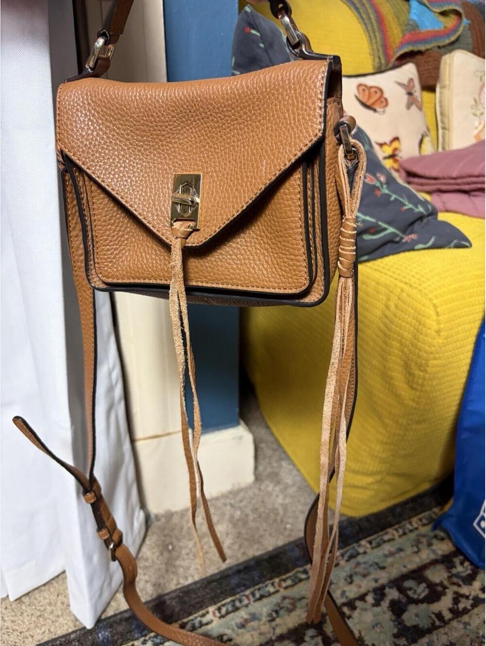 Rebecca Minkoff Mini Darren Messenger Crossbody Bag In Camel Brown. Retail $228 - Picture 4 of 8